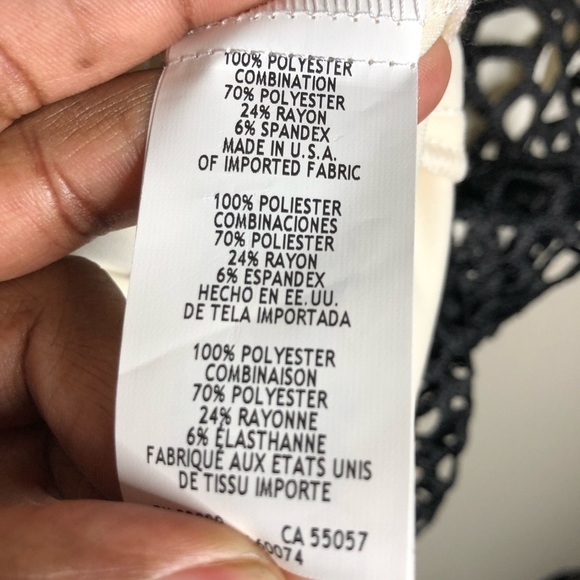 Issac Mizrahi Black Crocheted Dress with Off White Underlay SZ 14 - Picture 6 of 13